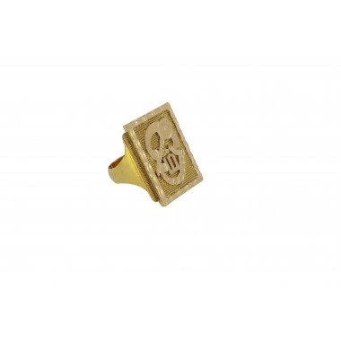 22K Gold Ohm Symbol Men's Ring